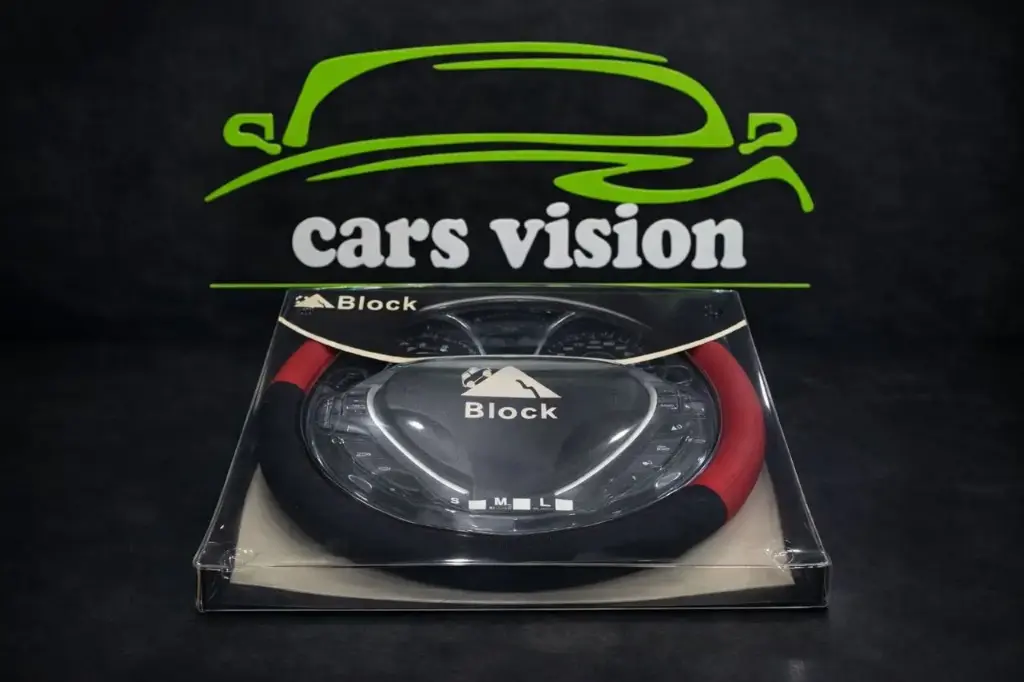 COUVRE VOLANT NOIR ROUGE BLOCK