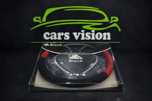 COUVRE VOLANT NOIR ROUGE BLOCK